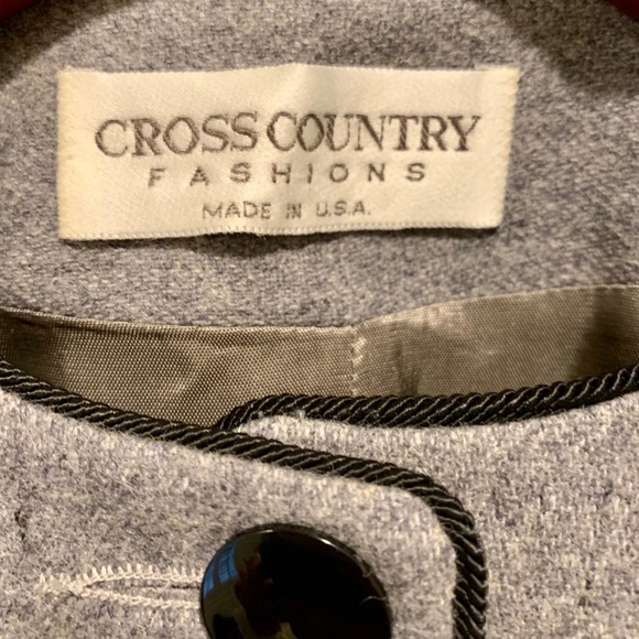 Vintage Cropped Wool Jacket with Black Trim 6P - Picture 6 of 7